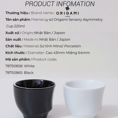 Ly sứ ORIGAMI Sensory Asymmetry Cup 220ml