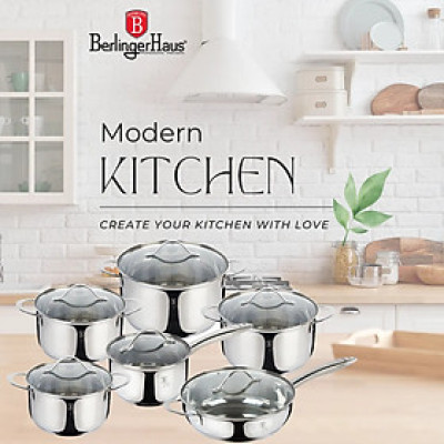 Bộ nồi 11 chi tiết Berlinger Haus BH/6661 silver jewelery collection Hàng chính hãng