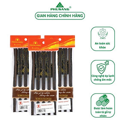 Bộ 10 đôi đũa gỗ cẩm trơn Thăng Long PHUSANG được làm từ gỗ tự nhiên không chất bảo quản dùng trong nhà hàng khách sạn và bàn ăn