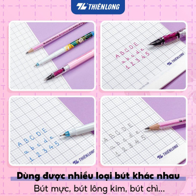 Combo 5 Tập học sinh 96 trang 5 ô ly vuông 2mm chấm kẻ 2/3 120gsm NB-122 Thiên Long - Mẫu ngẫu nhiên