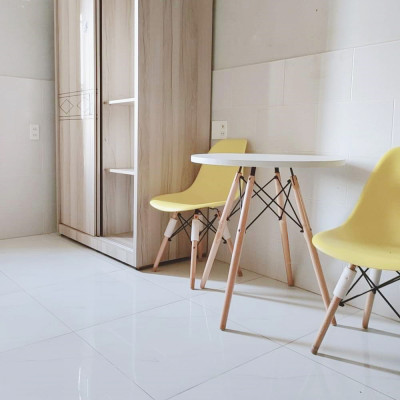 Bàn café hình tròn chân gỗ cách điệu ECOFURNIX BG215