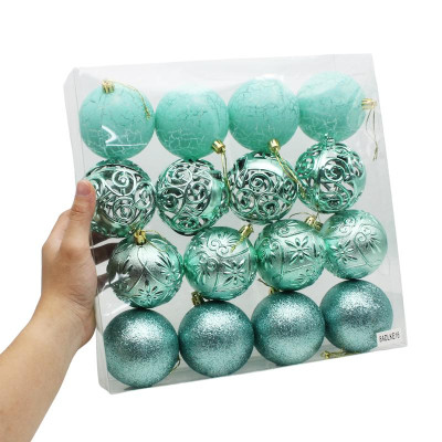 Hộp 16 Trái Châu Trang Trí Giáng Sinh - 8ADLKE16 - Màu Xanh Mint
