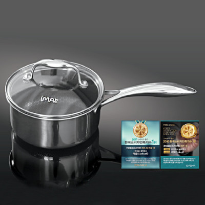 Bộ 3 nồi chảo iMat Hybrid đa năng gồm 1 nồi nhỏ 16cm, 1 nồi nông vừa 22cm và 1 chảo chiên 24cm