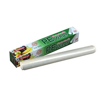 Màng bọc thực phẩm PE Ringo, An toàn, Dùng được trong tủ lạnh, lò vi sóng, có lưỡi cắt dạng trượt