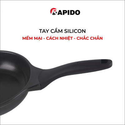 Chảo từ Rapido size 24 đáy chấm Teflon RP24-RDT chống dính, giữ nhiệt - Hàng chính hãng