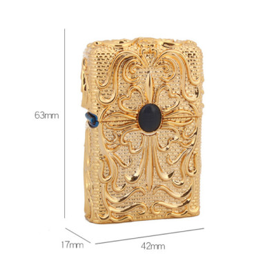 Vỏ Hột Quẹt Bật Lửa Xăng Đá Chief CF1025 Hình Chữ Thập Hoa văn Đẹp Độc Lạ Sang Trọng - Dùng Xăng Bấc Đá Cao Cấp