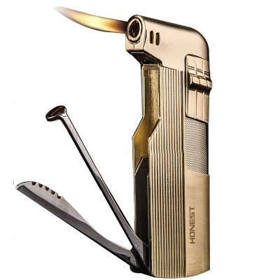 Vỏ Hột Quẹt Bật Lửa Gas Honest BCZ-1002 Kiêm Bộ Dụng Cụ Đa Năng Tiện Lợi Ngọn Lửa Cong Đẹp Độc Lạ - Dùng Gas Cao Cấp