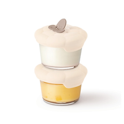 Hộp thủy tinh kèm nắp silicone cho bé Baby Food LocknLock LNG058S2IVY - Dung tích 150ml x2