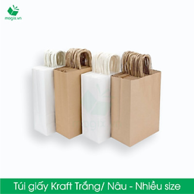 MTG3 MTG3T - 30x20x10 cm - Combo 50 túi giấy Kraft Nhật cao cấp