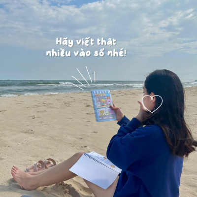 Sổ Tay Lò Xo A5 Kẻ Ô Vuông 100 Trang 100gsm - Cô Tiên Xanh - Cửa Hàng Slime