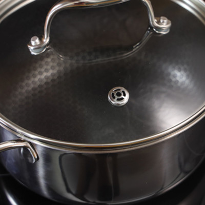 Bộ 3 nồi chảo iMat Hybrid đa năng gồm 1 nồi nhỏ 16cm, 1 nồi nông vừa 22cm và 1 chảo chiên 24cm