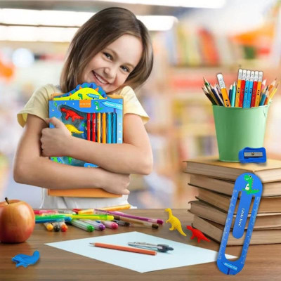 Bộ Dụng Cụ Học Tập Khủng Long Dinosaur Club - Little Tree GP8012-E (13 Chi Tiết)