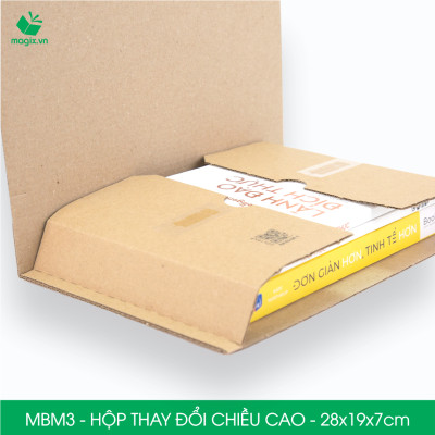 MBM3 - 28x19x7cm - Combo 20 Hộp carton thay đổi chiều cao - Thùng carton đóng hàng