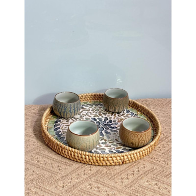 Bộ khay chén ONGTRE nghệ thuật mang phong cách Indochine