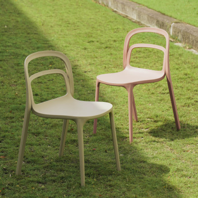 Ghế nhựa đúc liền khối có tựa lưng cách điệu