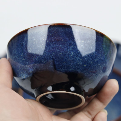 Bộ bát cơm Bát Tràng men hỏa biến cao cấp - Khử sạch kim loại nặng - 11.5cm