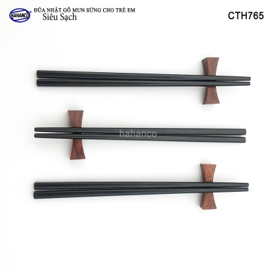 Đũa gỗ mun sừng VIP (1 đôi) xuất Nhật dành cho trẻ em - Tập làm quen với đũa - CTH765