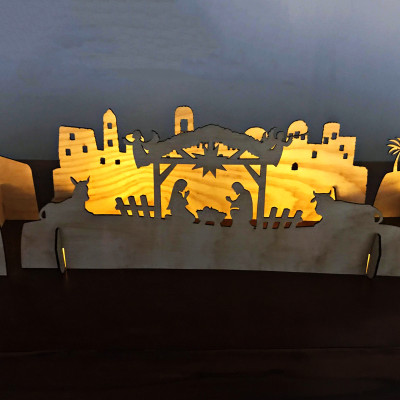 Bộ khung trang trí gỗ Giáng sinh Noel - Đêm Chúa Giáng Sinh