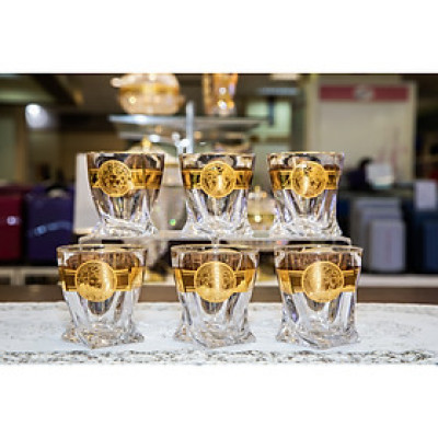 Bộ cốc pha lê Tiệp Bohemia MV hoa văn Versace, dung tích 340ml - hàng chính hãng