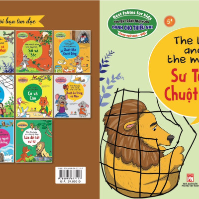 Combo Truyện tranh ngụ ngôn dành cho thiếu nhi song ngữ Anh - Việt ( Bộ 4 cuốn bộ lông mượn + sư tử và chuột nhắt+ cò và cáo + chuột , gà trống và mèo