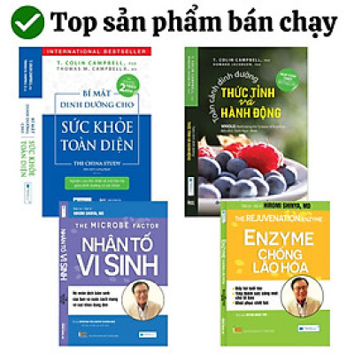 Combo 4 cuốn Bí mật dinh dưỡng (TB) + Toàn cảnh dinh dưỡng (TB) + Nhân tố vi sinh (TB) + Enzyme chống lão hoá (TB)