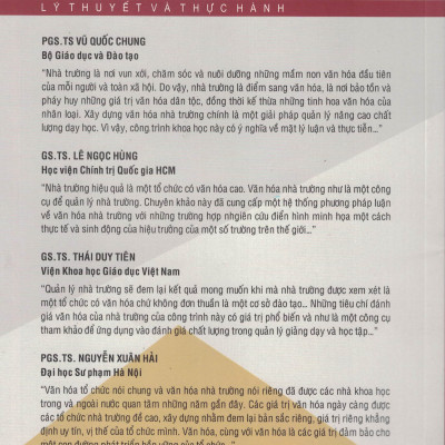 Xây Dựng Văn Hóa Nhà Trường Phổ Thông Lý Thuyết Và Thực Hành