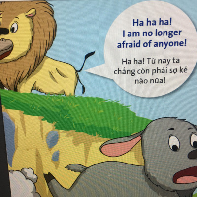 Truyện tranh ngụ ngôn dành cho thiếu nhi ( Song ngữ Anh- việt ) Lừa đội lốt sư tử ( The donkey in a lion