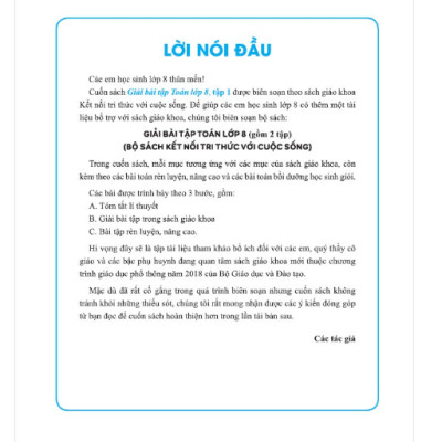 Sách - Giải Bài Tập Toán 8 - tập 1 (Bộ Sách Kết Nối Tri Thức Với Cuộc Sống) #huongbook