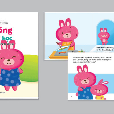 Full Combo (bộ 5 cuốn) Ehon Kỹ Năng Sống Thỏ Bông - Âm Thanh - Nhận Biết (Tặng Vòng Dâu Tằm May Mắn Cho Bé)