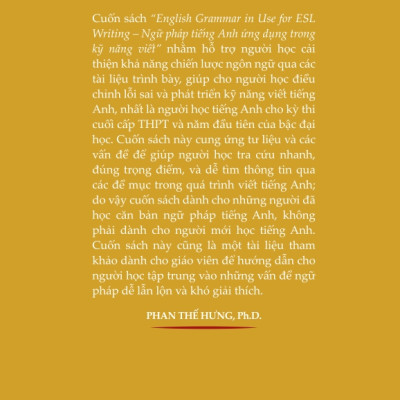 Ngữ pháp tiếng Anh ứng dụng trong kỹ năng viết - Phan Thế Hưng- TH165