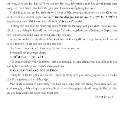 Hướng Dẫn Giải Bài Tập Khoa Học Tự Nhiên 6 - OP