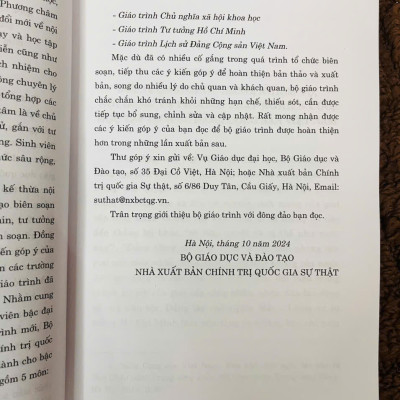 GIÁO TRÌNH LỊCH SỬ ĐẢNG CỘNG SẢN VIỆT NAM (DÀNH CHO BẬC ĐẠI HỌC HỆ KHÔNG CHUYÊN LÝ LUẬN CHÍNH TRỊ)