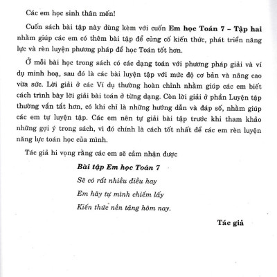 Bài Tập Em Học Toán Lớp 7 - Tập 2 (Dùng Chung Cho Các Bộ SGK Mới Hiện Hành) - HA