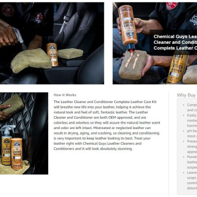BỘ SẢN PHẨM VỆ SINH VÀ BẢO DƯỠNG DA CAO CẤP CHEMICAL GUYS LEATHER CLEANER AND CONDITIONER 16OZ