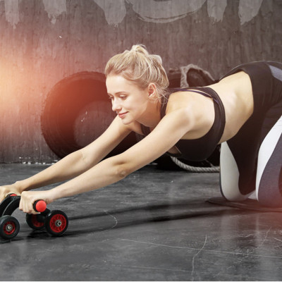 Con Lăn Tập Bụng 4 Bánh + Đệm Lót