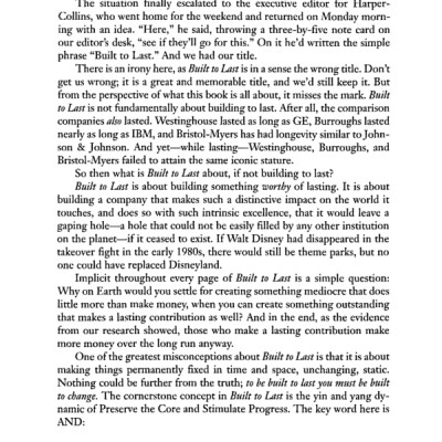 Built to Last : Successful Habits of Visionary Companies