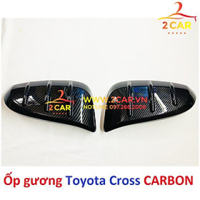 Ốp gương chiếu hậu CARBON xe Toyota Corolla Cross 2020- 2023 vân cacbon cao cấp