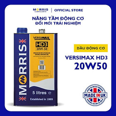 Dầu Nhớt Cao Cấp Cho Động Cơ Diesel Công Suất Lớn - Morris Lubricants Versimax HD3 20W-50 / Can 5L