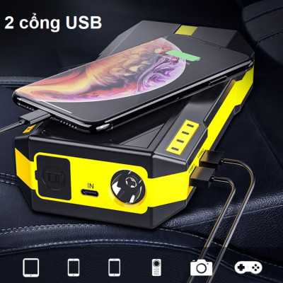 Bộ kích điện ắc quy ô tô, kiêm pin sạc dự phòng Goodyear GY-5358 dung lượng 12000mAh - Hàng Nhập Khẩu