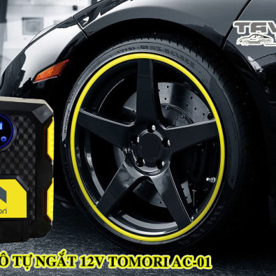 MÁY BƠM LỐP Ô TÔ TỰ NGẮT TOMORI 12V AC-01 (Bảo hành 12 tháng)