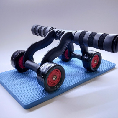 Dụng Cụ Con Lăn Tập Cơ Bụng 4 Bánh Tăng Cơ Giảm Mỡ, Chịu Lực Tốt - Tặng Kèm Thảm Tập - Hàng Chính Hãng MINIIN