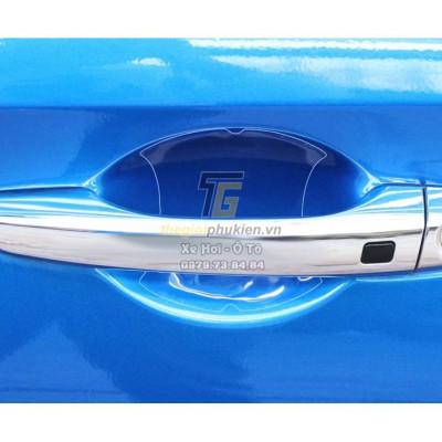 Bộ ốp tay nắm cửa xe Mazda 3 2015-2019 vân Carbon - Tặng miếng dán trong suốt chống xước hõm cửa