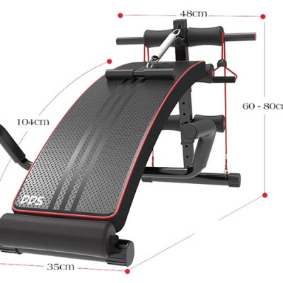 Ghế tập bụng đa năng DDS-104, ghế tập bụng điều chỉnh chịu tải 120kg kèm dây kéo đa năng, con lăn tập cơ bụng