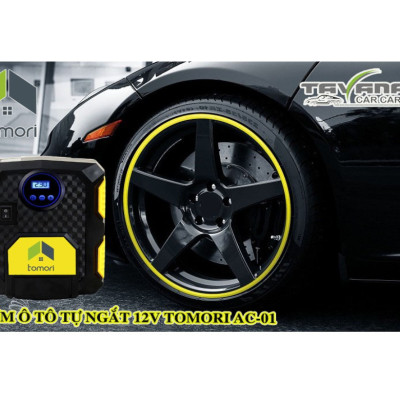 ÁY BƠM LỐP Ô TÔ TỰ NGẮT TOMORI 12V (Bảo hành 12 tháng)