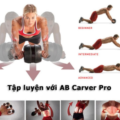 Con lăn tập cơ bụng AB Carver Pro kèm thảm kê gối tiện dụng, có lò xo đàn hồi giúp việc tập luyện trở lên dễ dàng hơn.