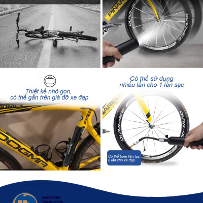 Máy bơm lốp xe đạp, xe máy, mô tô siêu tốc MICHELIN 12320 dùng pin