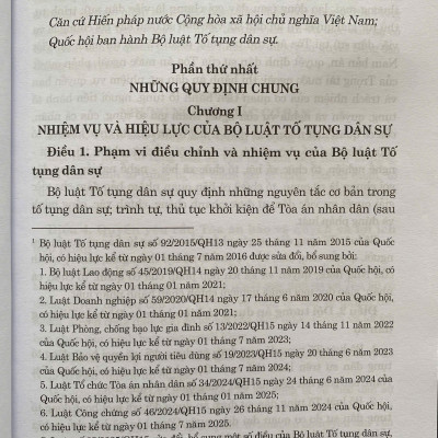 Bộ Luật Tố Tụng Dân Sự ( Sửa Đổi, Bổ Sung Năm 2025)