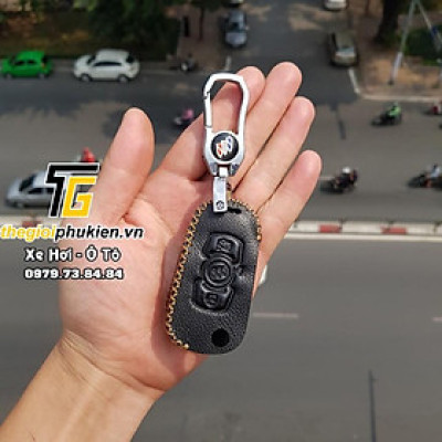 Bao da Handmade bảo vệ chìa khóa xe Vinfast Fadil kèm móc đeo Inox