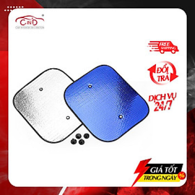 Combo 2 Tấm Che Nắng Ô Tô Xốp Tròn Lớn CIND-A Màu Lam (45x52 cm)