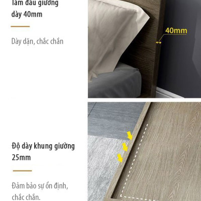 Giường Bệt Tatami Thấp Kiểu Nhật Với Nệm Nằm Bên Phải SIB Decor GN24